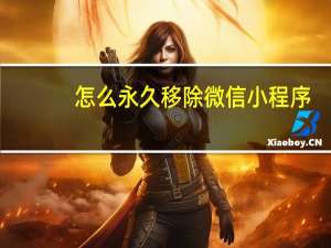 怎么永久移除微信小程序