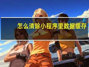 怎么清除小程序里数据缓存
