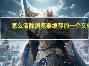 怎么清除浏览器缓存的一个文件（怎么清除浏览器缓存）
