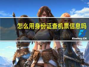 怎么用身份证查机票信息吗