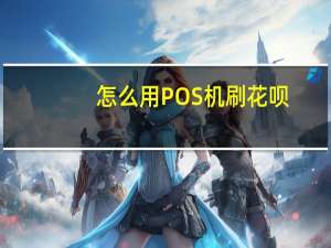 怎么用POS机刷花呗