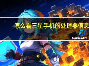怎么看三星手机的处理器信息