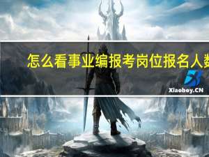 怎么看事业编报考岗位报名人数