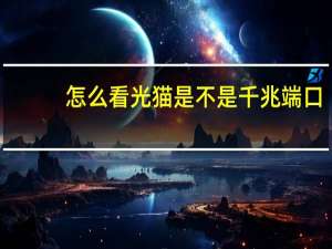 怎么看光猫是不是千兆端口（怎么看光猫是不是千兆）