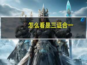 怎么看是三证合一
