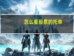 怎么看股票的托单