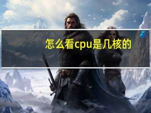 怎么看cpu是几核的