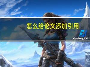 怎么给论文添加引用