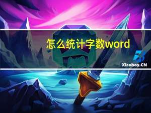怎么统计字数word