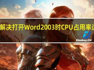 怎么解决打开Word2003时CPU占用率过高的问题