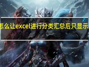 怎么让excel进行分类汇总后只显示总计数
