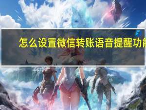 怎么设置微信转账语音提醒功能（语音提醒功能在哪里）
