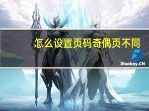 怎么设置页码奇偶页不同（怎么设置页码）