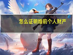 怎么证明婚前个人财产