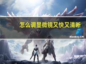怎么调显微镜又快又清晰