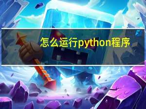 怎么运行python程序