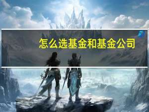 怎么选基金和基金公司