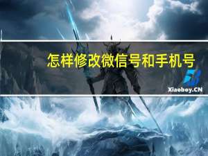 怎样修改微信号和手机号（怎样修改微信号）