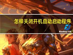 怎样关闭开机自动启动程序