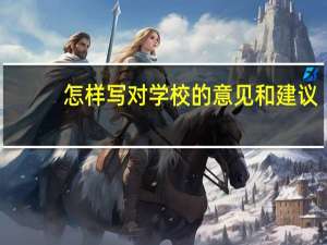 怎样写对学校的意见和建议