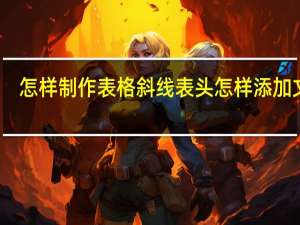 怎样制作表格斜线表头怎样添加文字（用Excel 做表格怎样绘制斜线表头 怎样加入文字）