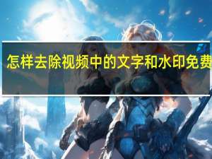 怎样去除视频中的文字和水印免费软件（怎样去除视频中的文字）