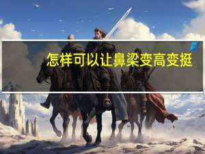 怎样可以让鼻梁变高变挺（怎么让鼻梁变高变挺）