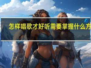 怎样唱歌才好听需要掌握什么方法