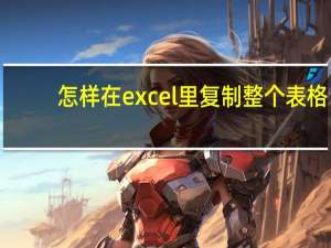 怎样在excel里复制整个表格（EXCEL如何复制整个表格包括格式 怎么把做好的EXCEL表格带）