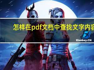 怎样在pdf文档中查找文字内容（如何在pdf中查找文字）