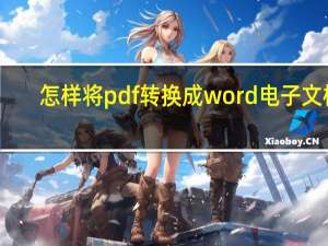 怎样将pdf转换成word电子文档（怎样将pdf转换成word）