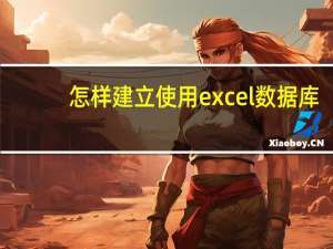 怎样建立使用excel数据库