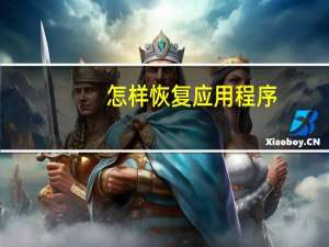 怎样恢复应用程序