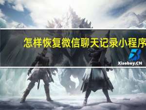 怎样恢复微信聊天记录小程序（怎样恢复微信聊天记录）