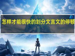 怎样才能很快的划分文言文的停顿……