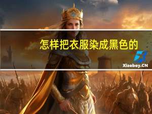 怎样把衣服染成黑色的