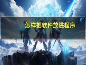 怎样把软件放进程序
