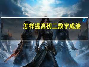 怎样提高初二数学成绩