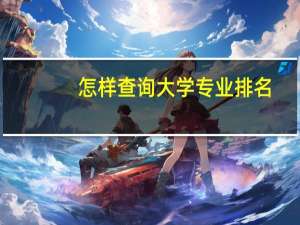 怎样查询大学专业排名