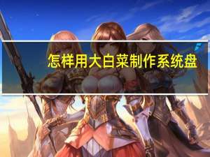 怎样用大白菜制作系统盘