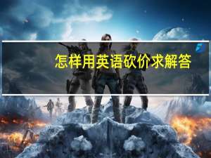 怎样用英语砍价求解答