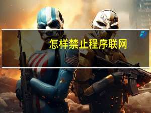 怎样禁止程序联网