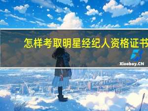 怎样考取明星经纪人资格证书