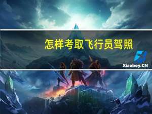 怎样考取飞行员驾照