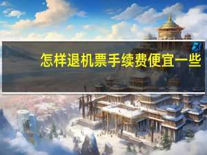怎样退机票手续费便宜一些