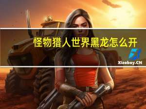 怪物猎人世界黑龙怎么开