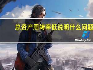总资产周转率低说明什么问题