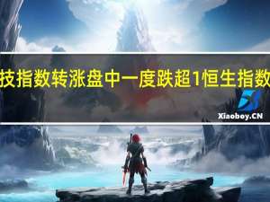 恒生科技指数转涨盘中一度跌超1%恒生指数跌幅收窄至0.2%此前一度跌1%