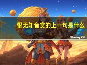 恨无知音赏的上一句是什么