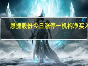 恩捷股份今日涨停 一机构净买入1.13亿元